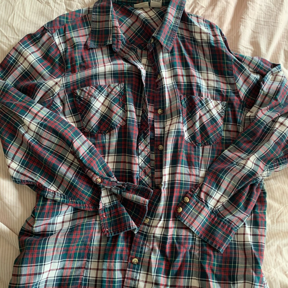 EUC XL LLBean Button down, flannel shirt.